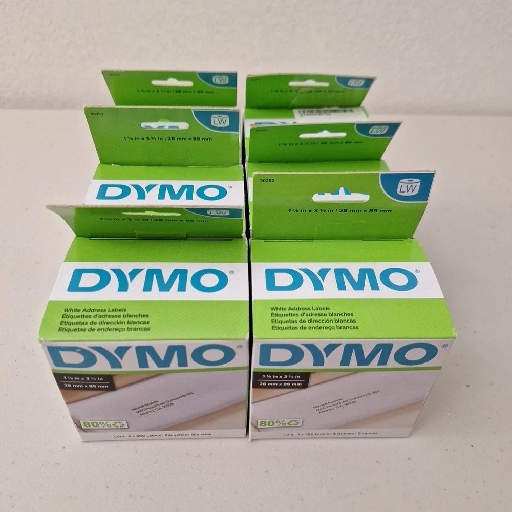 DYMO LabelWriter LW White Address Labels 1 1/8 in x 3 1/2 in NEW IN BOX Set Of 6